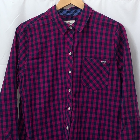 Women’s Vineyard Vines Plaid Long Sleeve Button Up Shirt Size 12 EUC - Picture 3 of 8